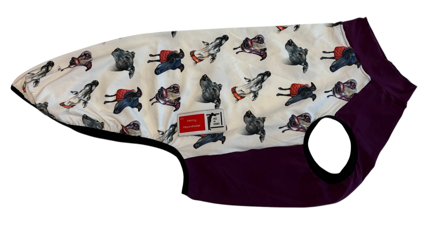 Collared T-Shirt: Greyhound Heads