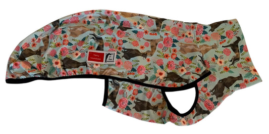 Teal Greyhound & Roses